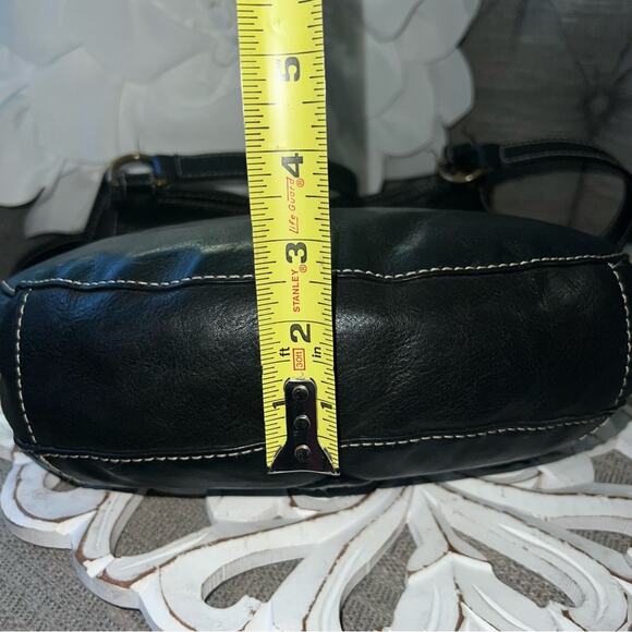 Frye Crossbody Black Leather Purse Bag Handbag - Picture 9 of 12